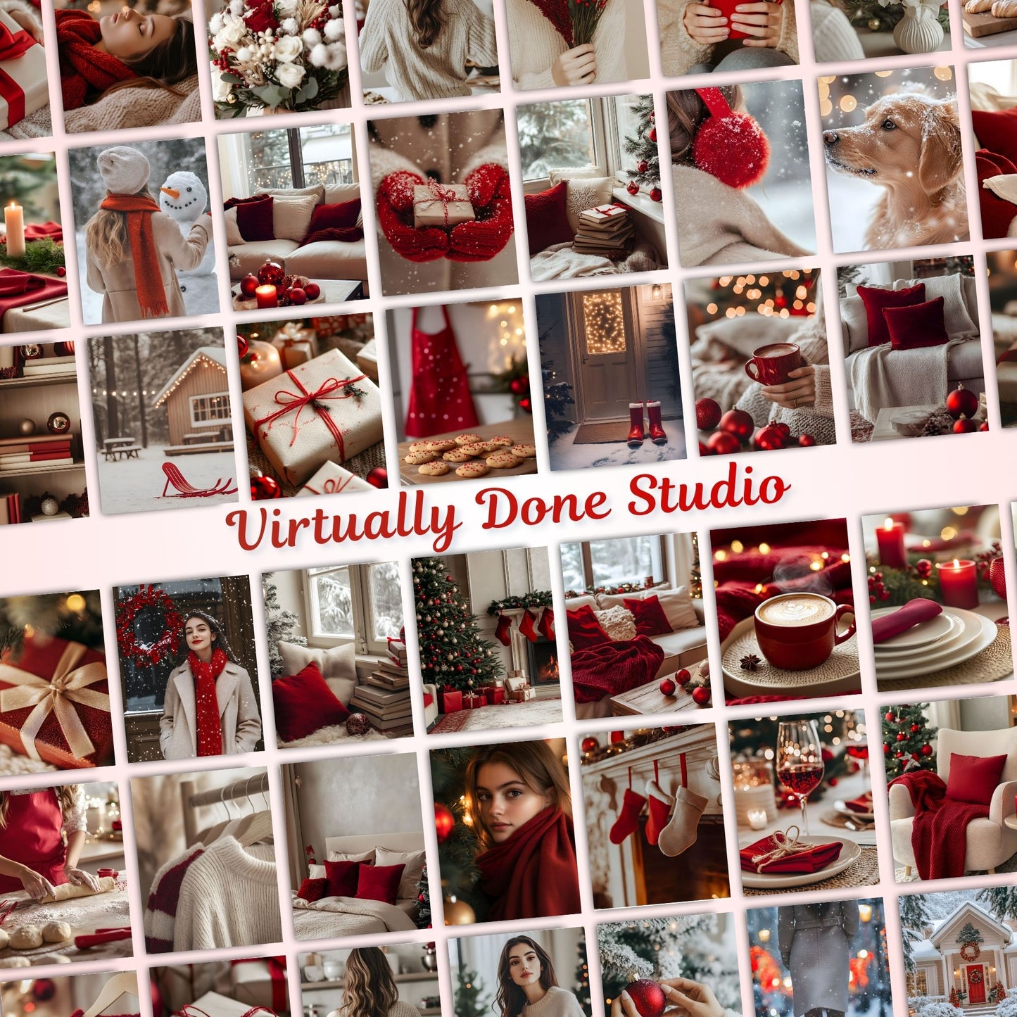 Classic Cozy Red Christmas Stock Images with MRR