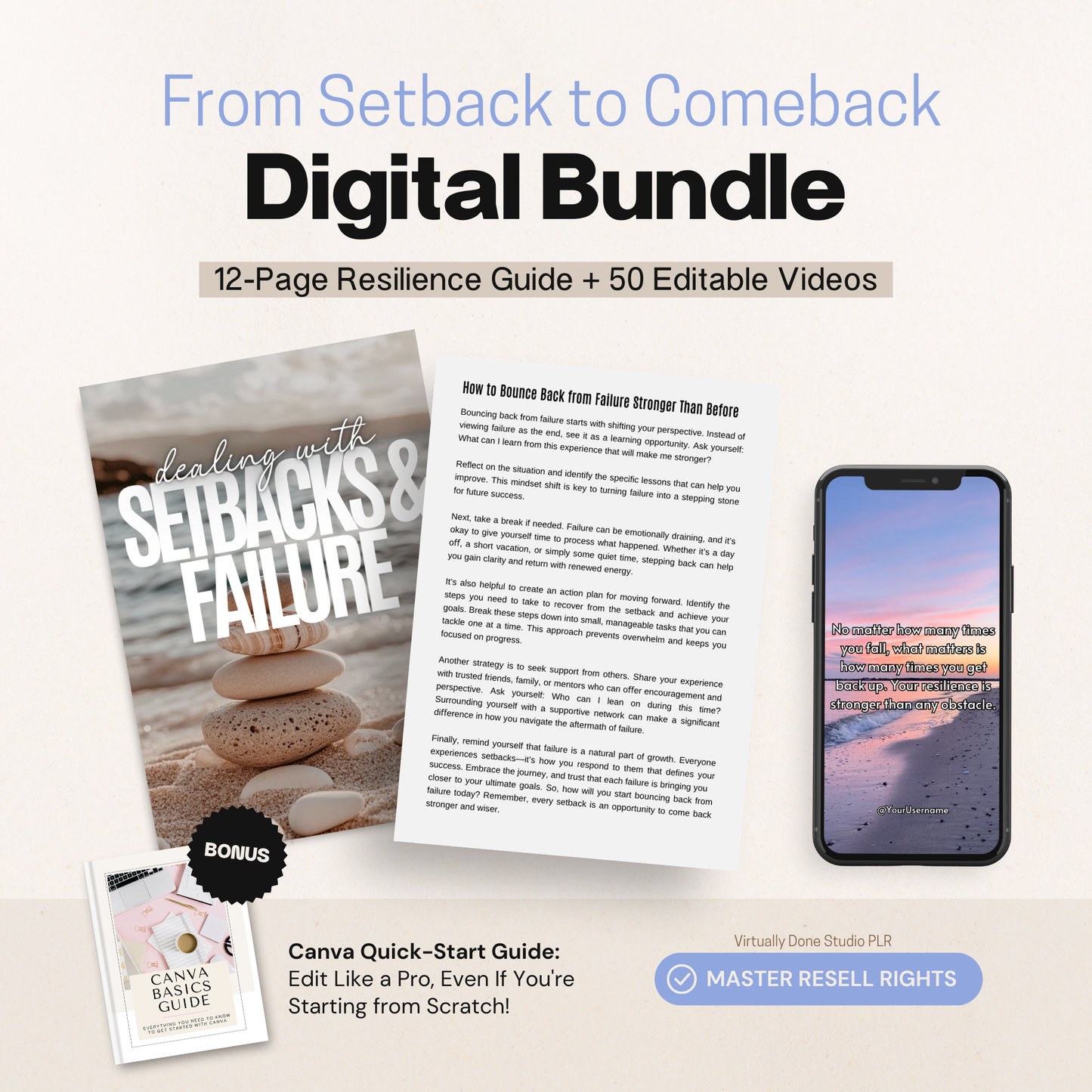 Setback to comeback Bundle: Guide and 50 done for you videos
