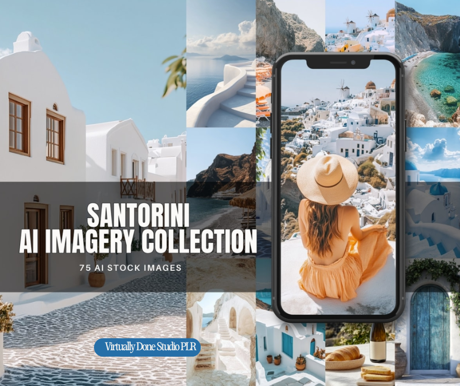 Santorini Aesthetic Stock Image Bundle