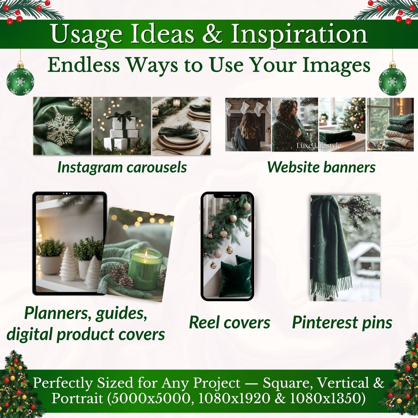 Classic Evergreen Image pack Cozy Christmas Images with MRR