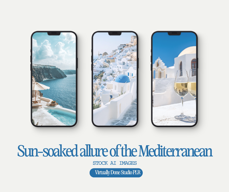 Santorini Aesthetic Stock Image Bundle