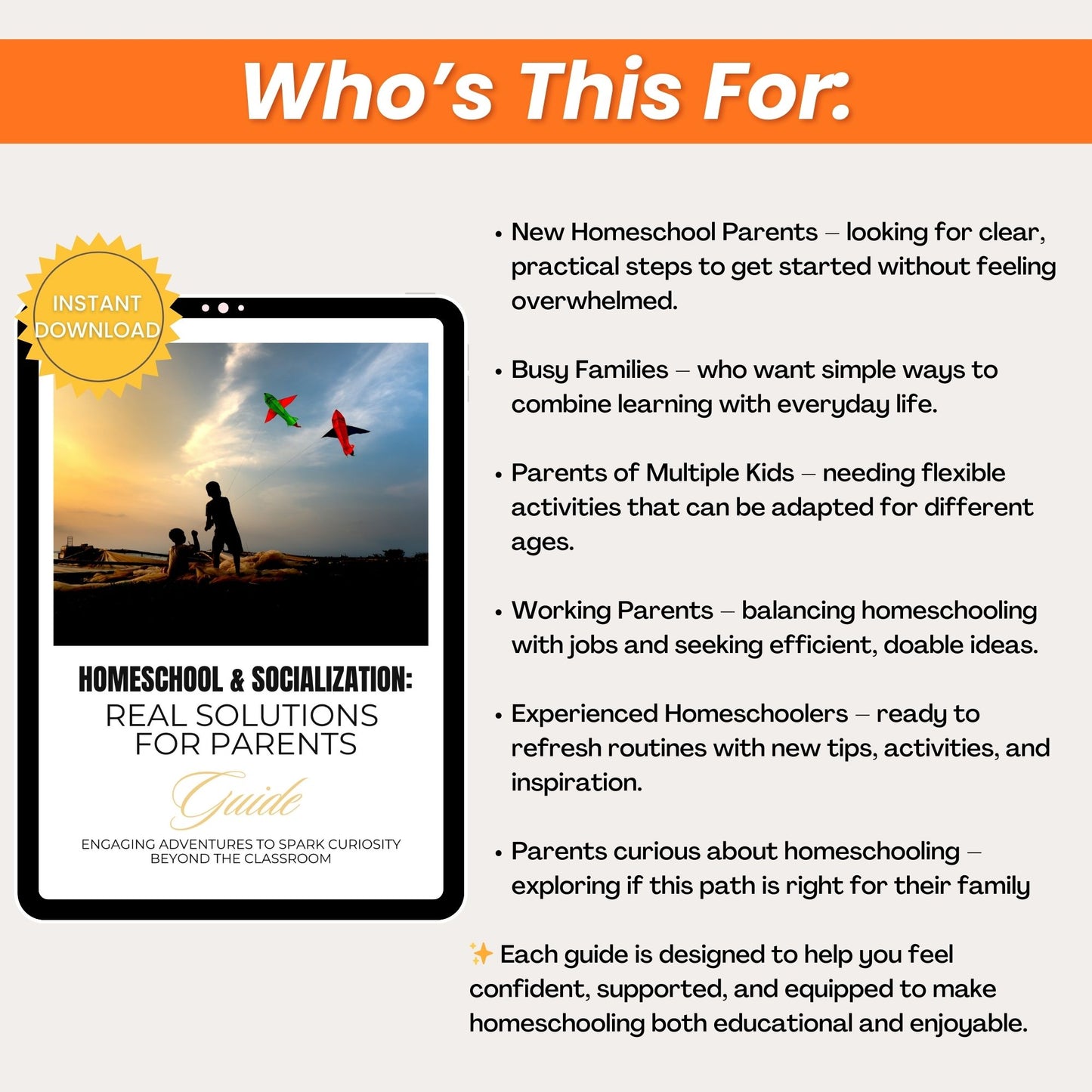 Homeschool and Socialization Solutions For Parents Guide with MRR