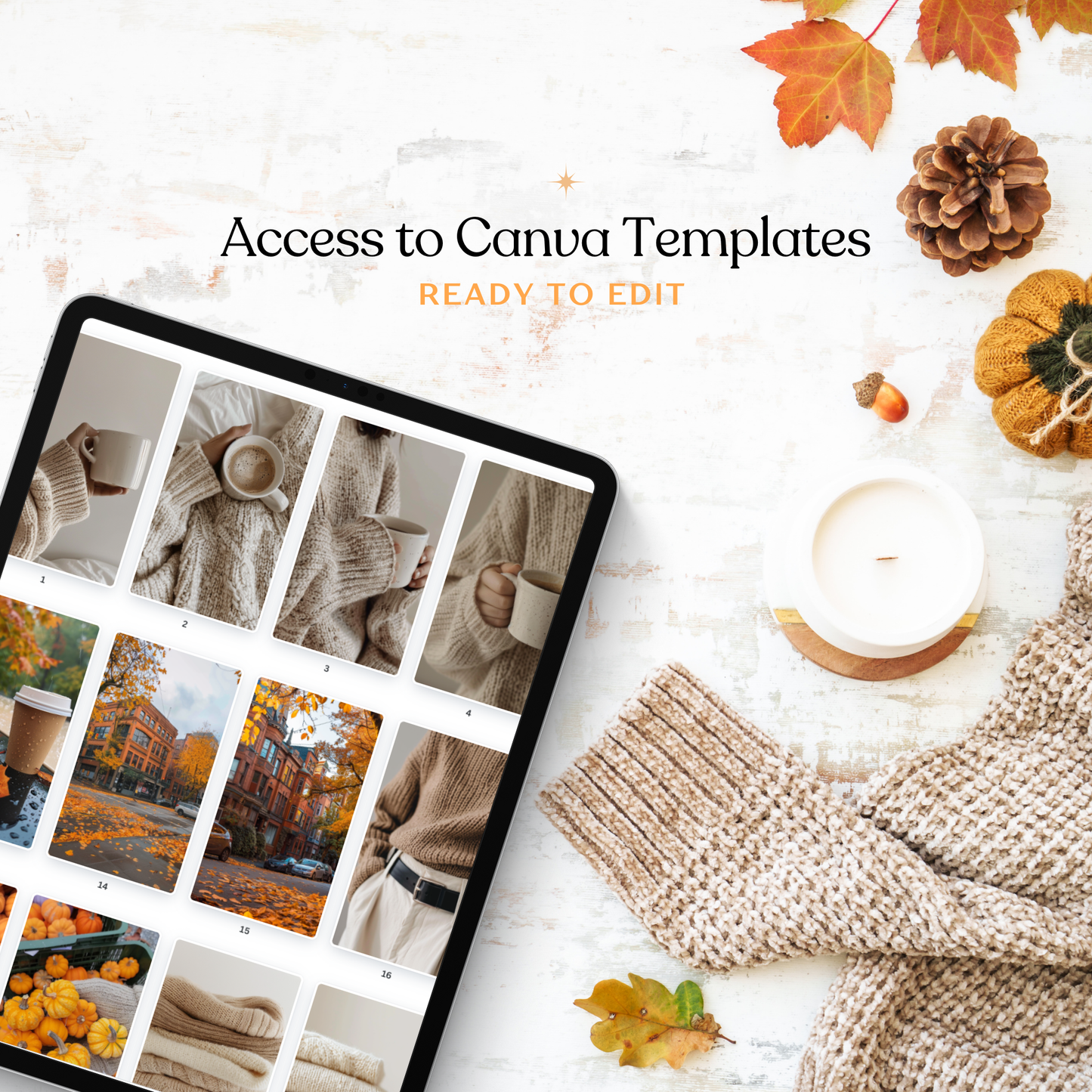 Cozy Fall Content Creation Kit: 100 Videos, 30 Captions, 250 Images