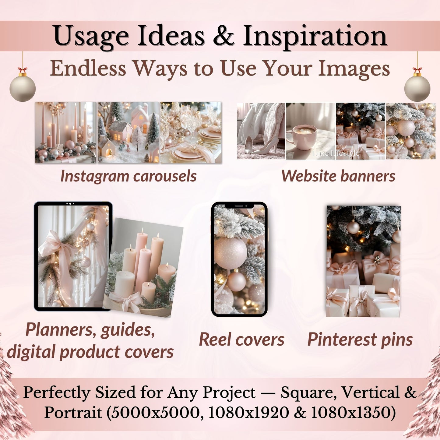 Blushing Pink Christmas Stock Images with MRR