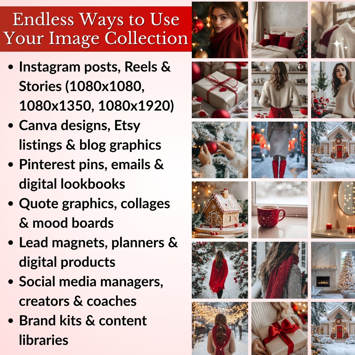 Classic Cozy Red Christmas Stock Images with MRR