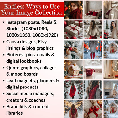 Classic Cozy Red Christmas Stock Images with MRR