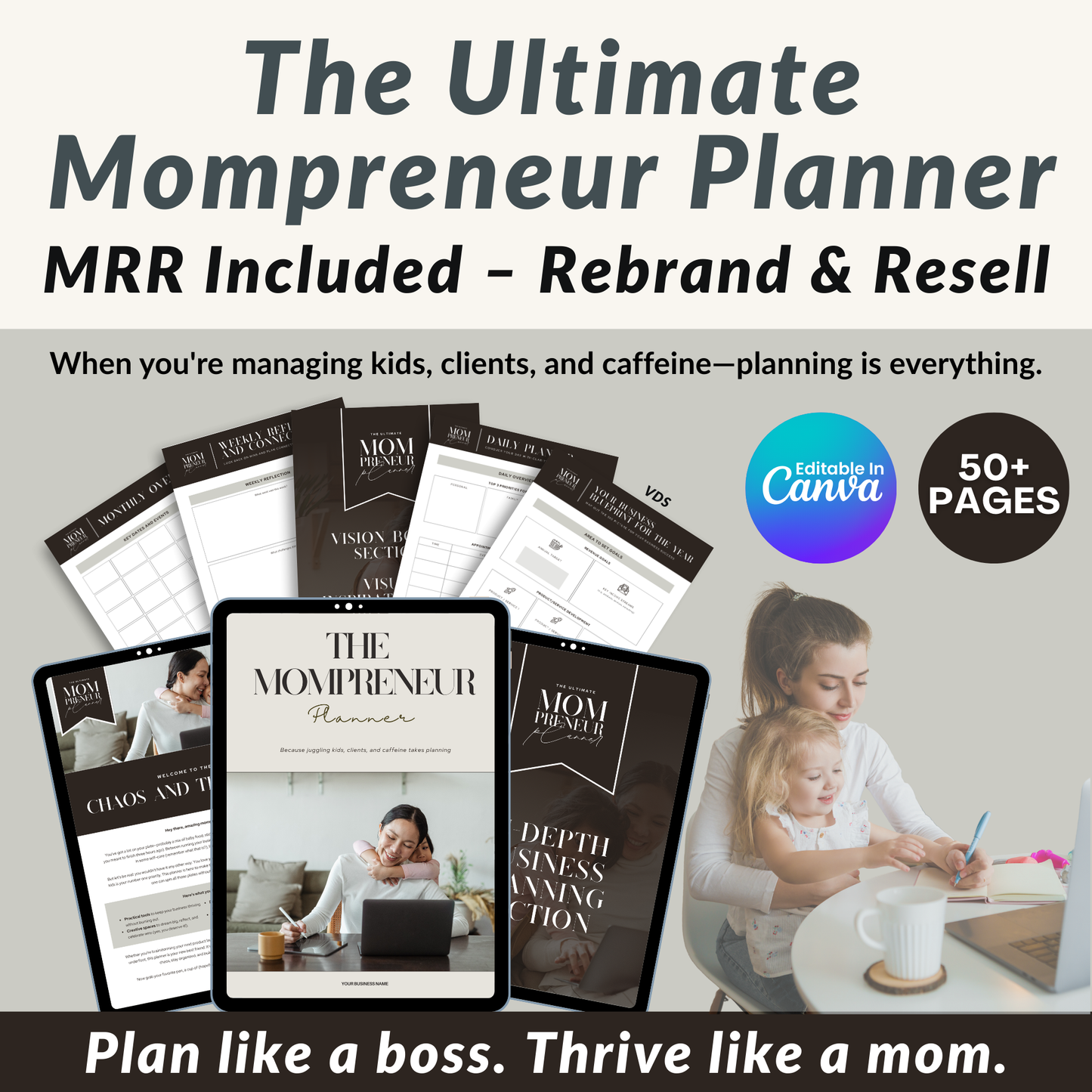 Mompreneur Printable Digital Planner MRR