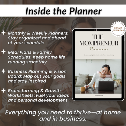 Mompreneur Printable Digital Planner MRR