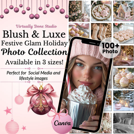 Pink and Gold Christmas Stock Images with MRR