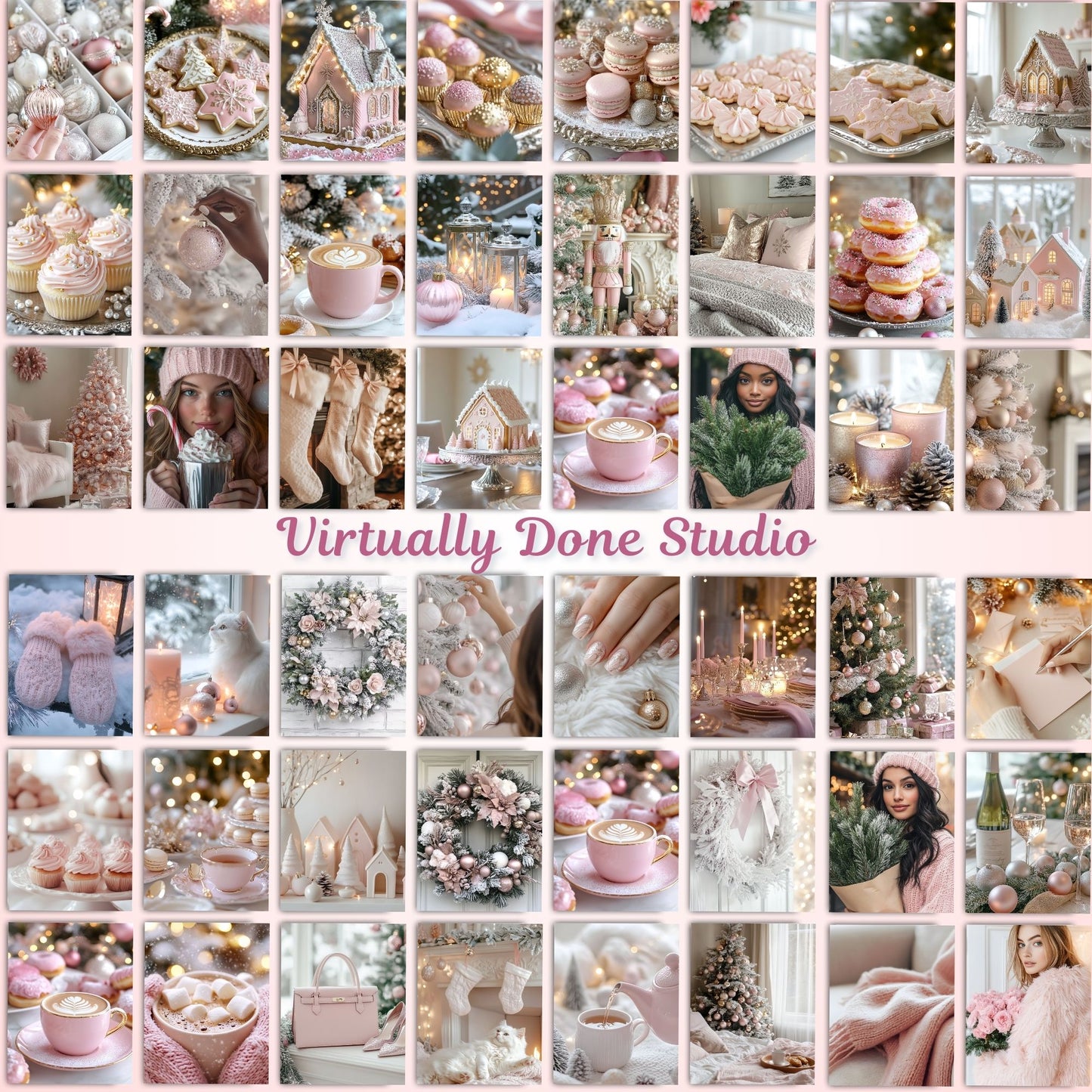 Pink and Gold Christmas Stock Images with MRR