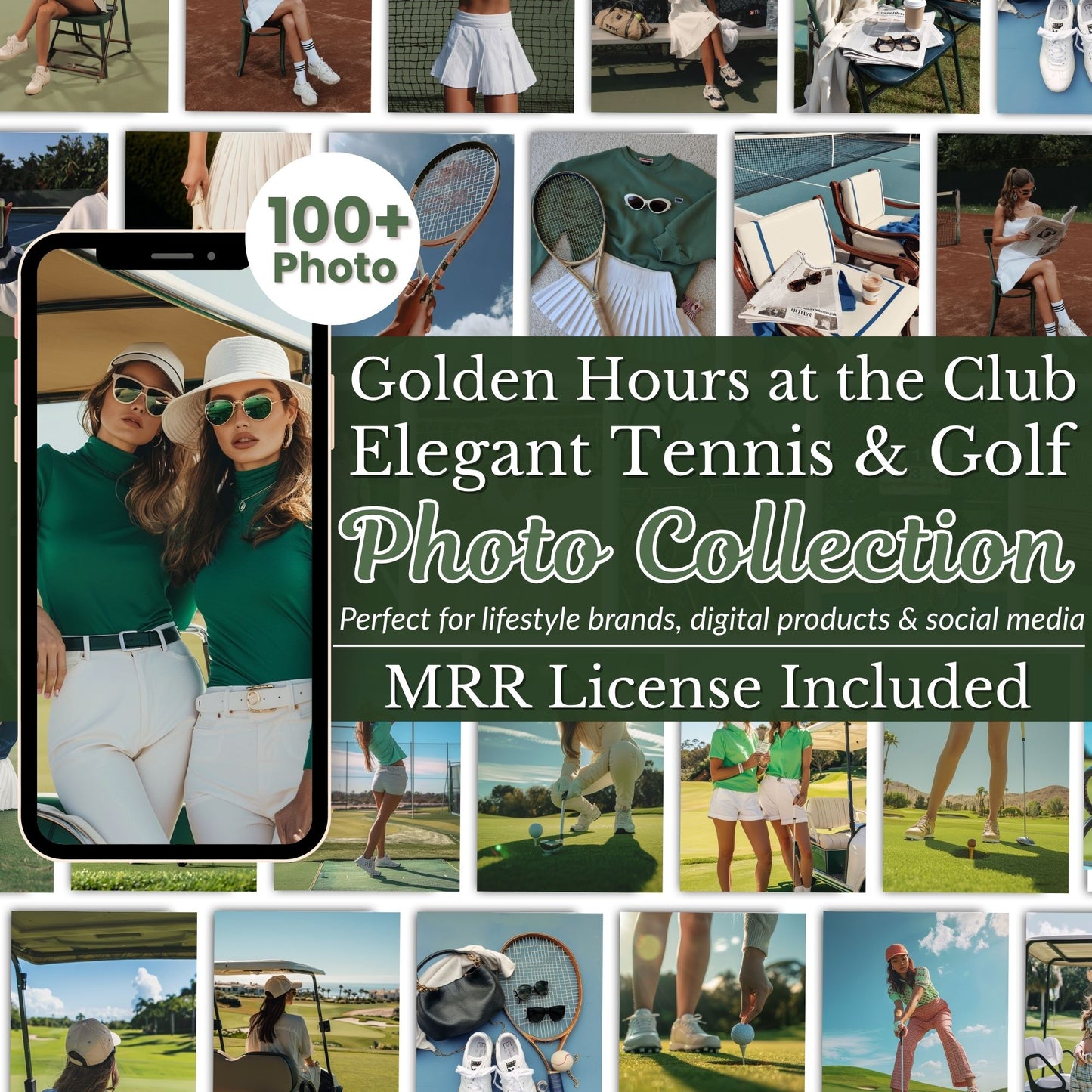 Country Club Tennis and Golf Stock Image Bundle