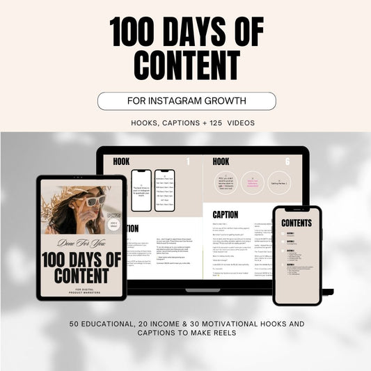 100 Done For You Hooks With Captions Guide For Faceless Digital Marketing Canva Templates