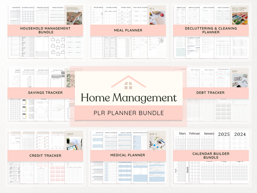 Home Management PLR Planner Bundle – Virtually Done Studio PLR