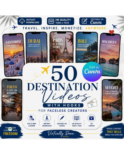 Travel Destination with Country Hooks Video Bundle For Travelers