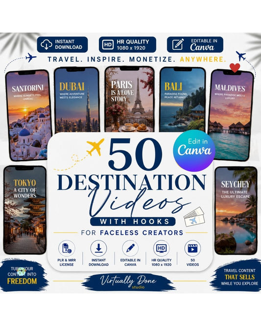 Travel Destination with Country Hooks Video Bundle For Travelers
