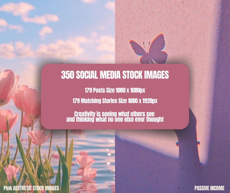 Pink Boho Aesthethic Stock Image Bundle