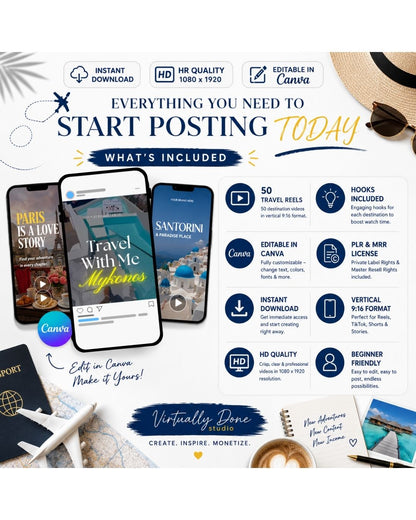 Travel Destination with Country Hooks Video Bundle For Travelers