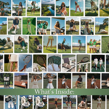 Country Club Tennis and Golf Stock Image Bundle