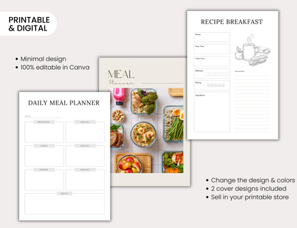 Meal Planner PLR Printable Planner