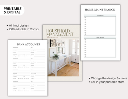 PLR House Hold Management Binder Planner Template