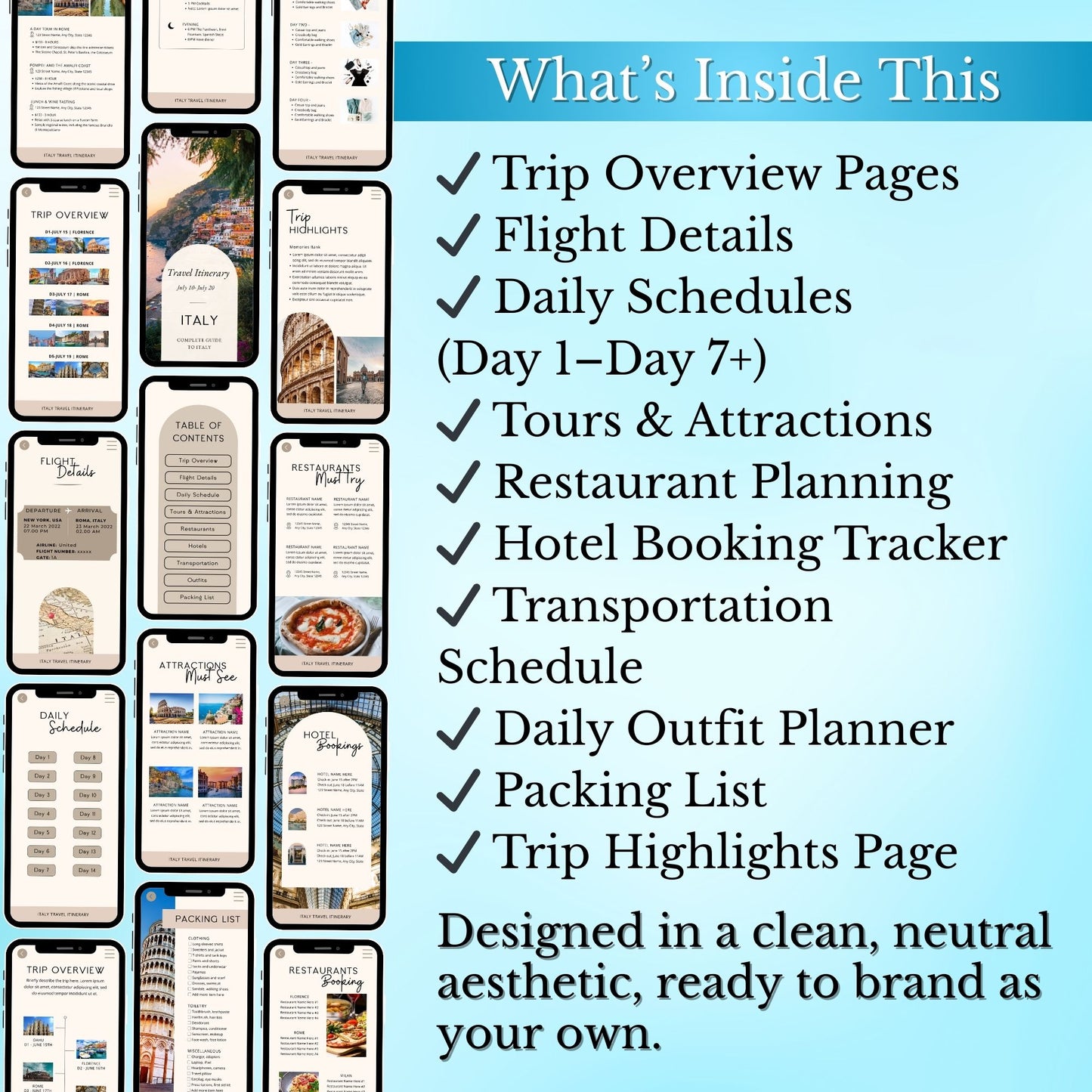 Mobile Phone Travel Planner with MRR Editable in Canva