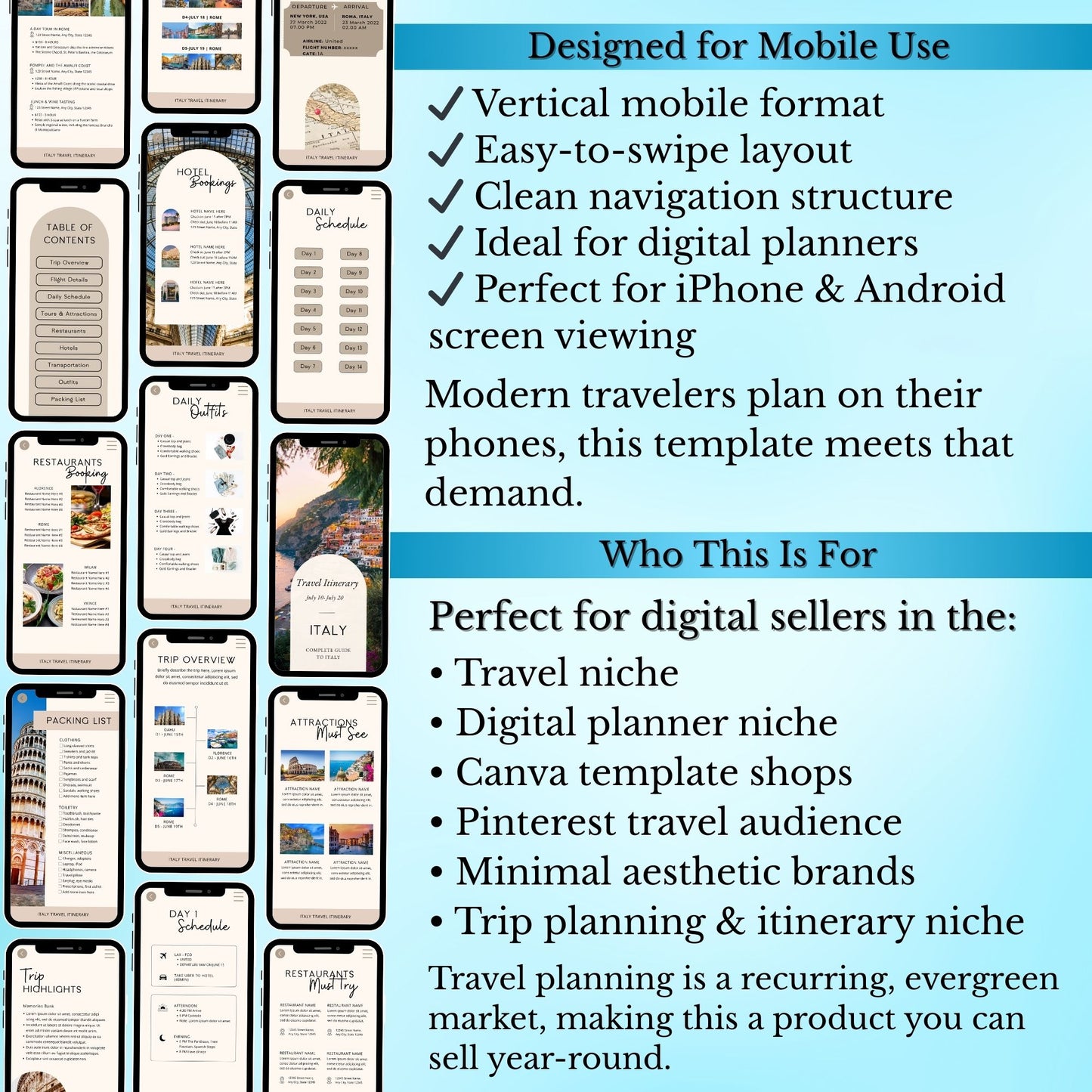 Mobile Phone Travel Planner with MRR Editable in Canva