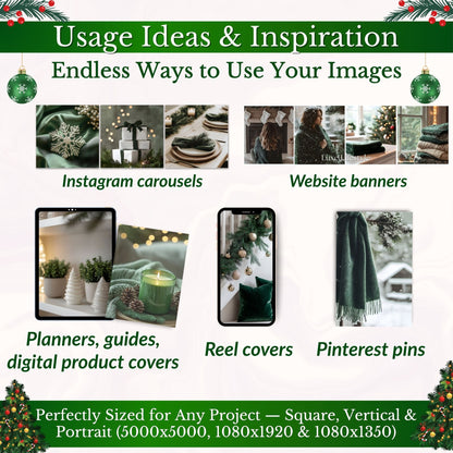 Classic Evergreen Image pack Cozy Christmas Images with MRR