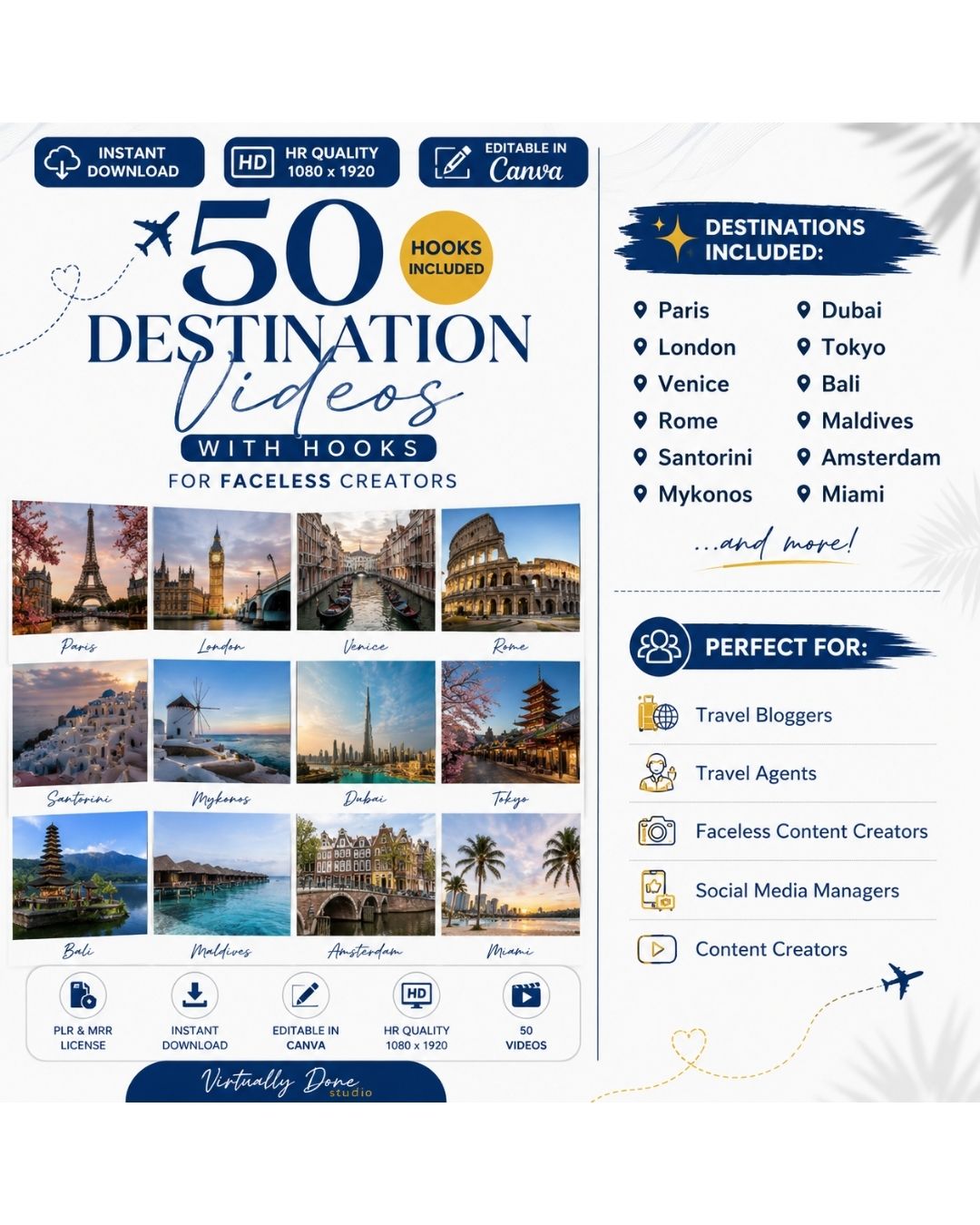 Travel Destination with Country Hooks Video Bundle For Travelers