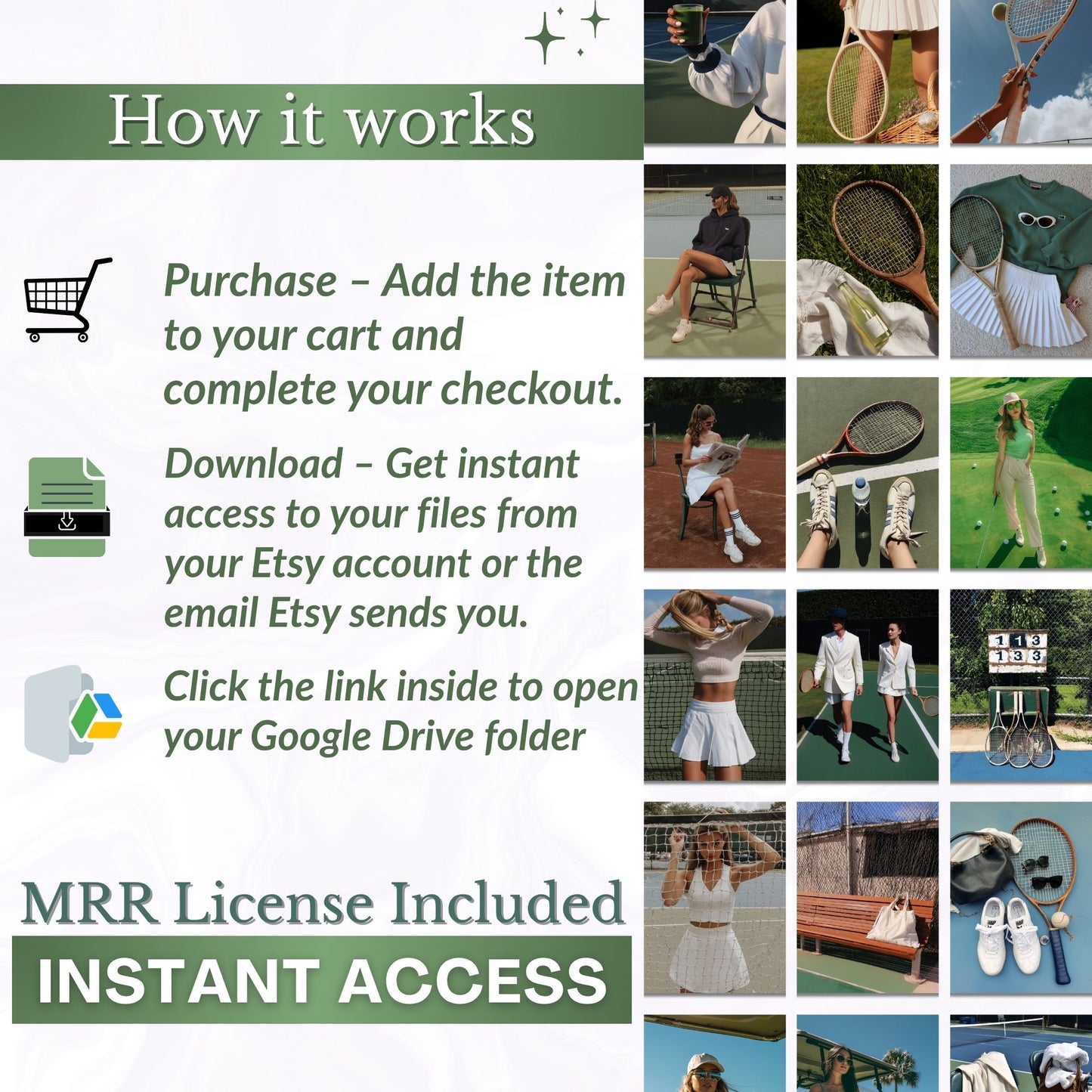 Country Club Tennis and Golf Stock Image Bundle