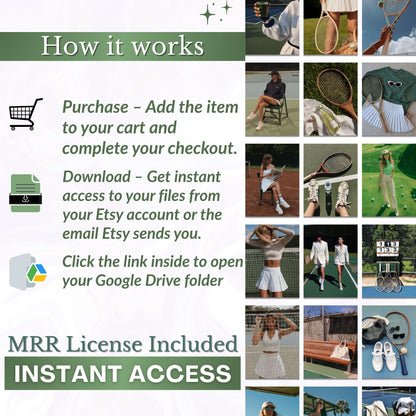 Country Club Tennis and Golf Stock Image Bundle
