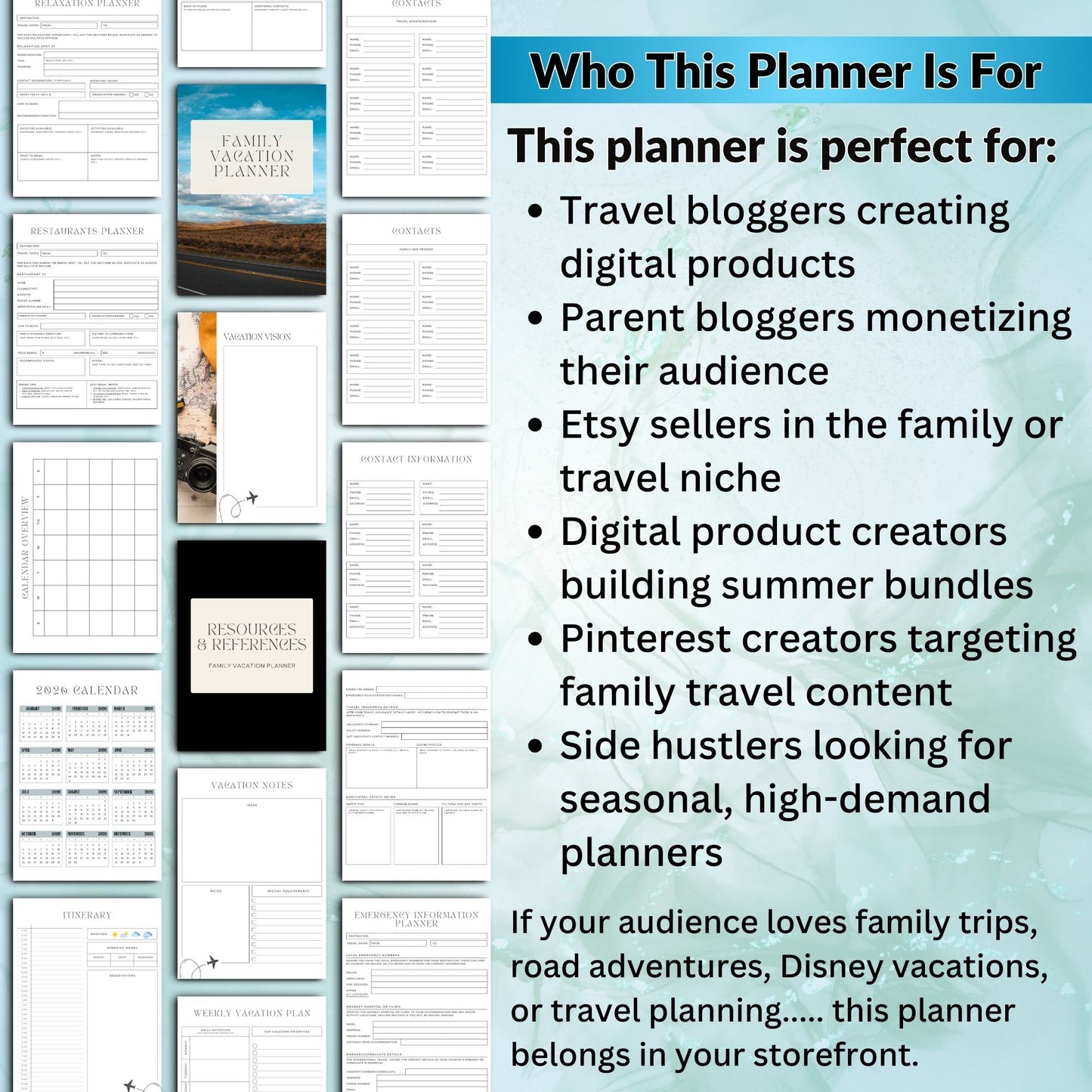 Family Vacation Planner with MRR Rights