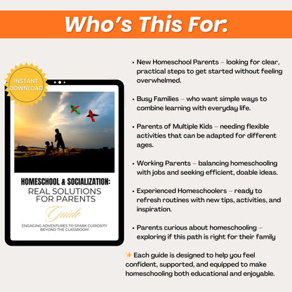 Homeschool and Socialization Solutions For Parents Guide with MRR