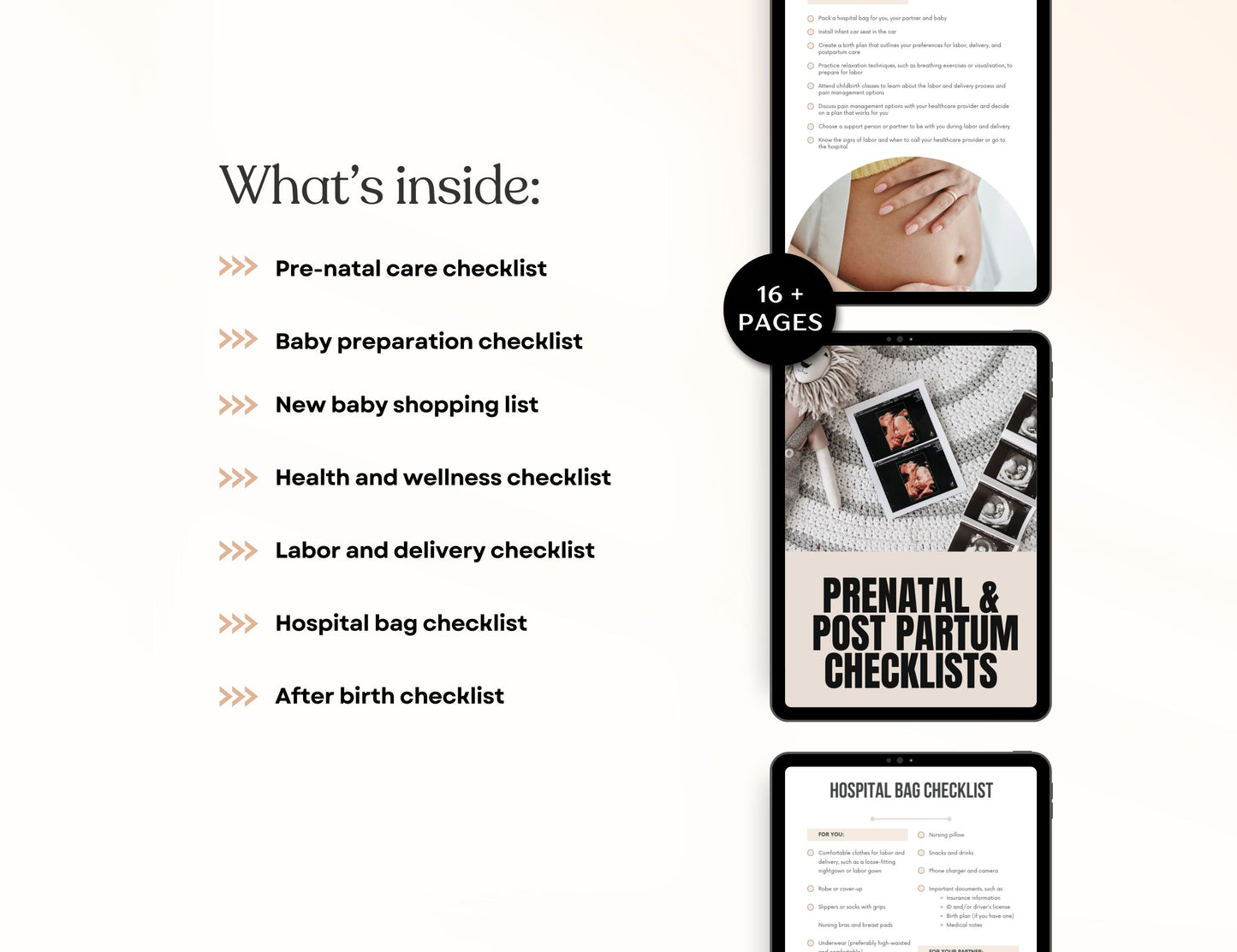 Prenatal & Post partum checklists