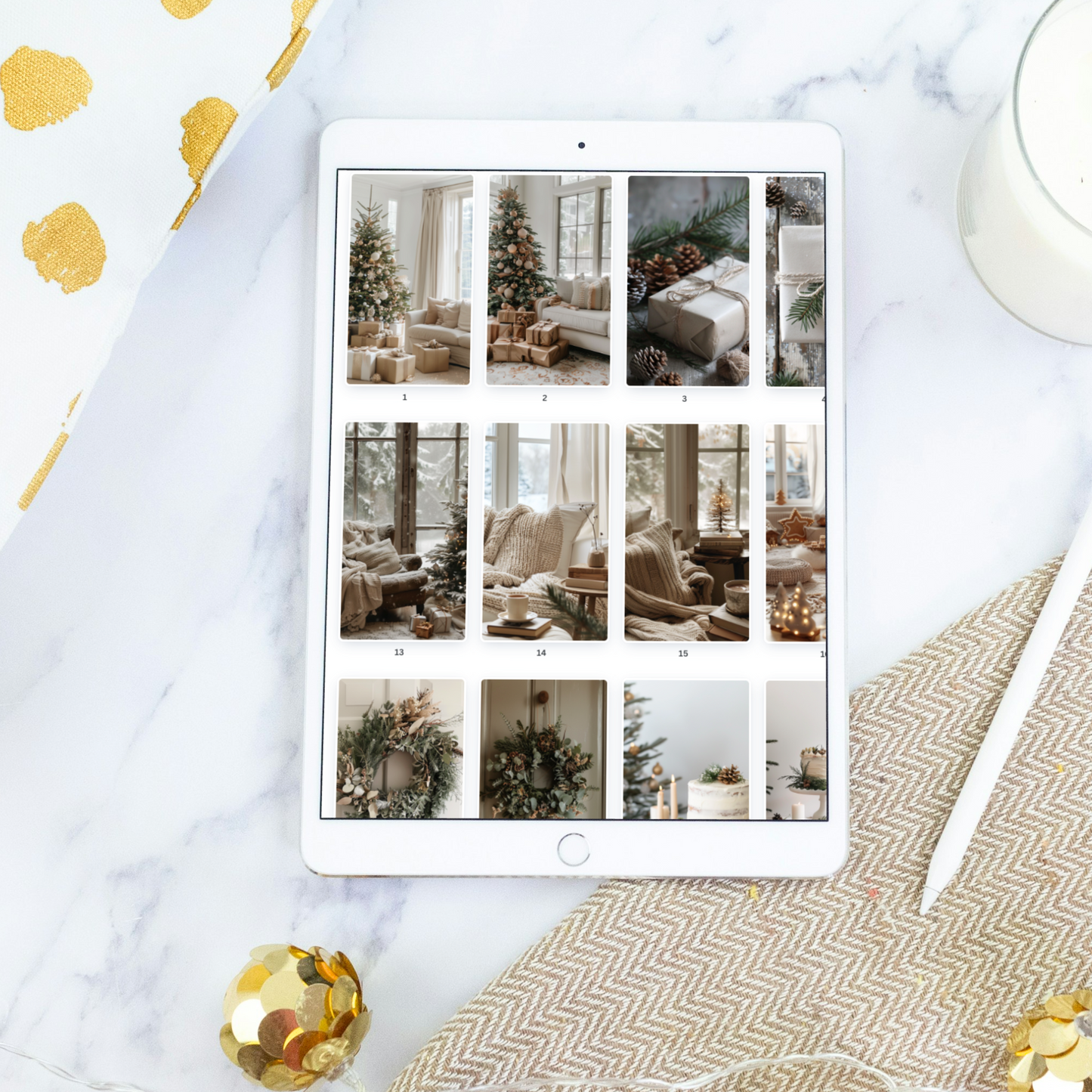 Cozy Christmas Content Creation Kit: 100 Christmas videos, 30 captions, 180 images