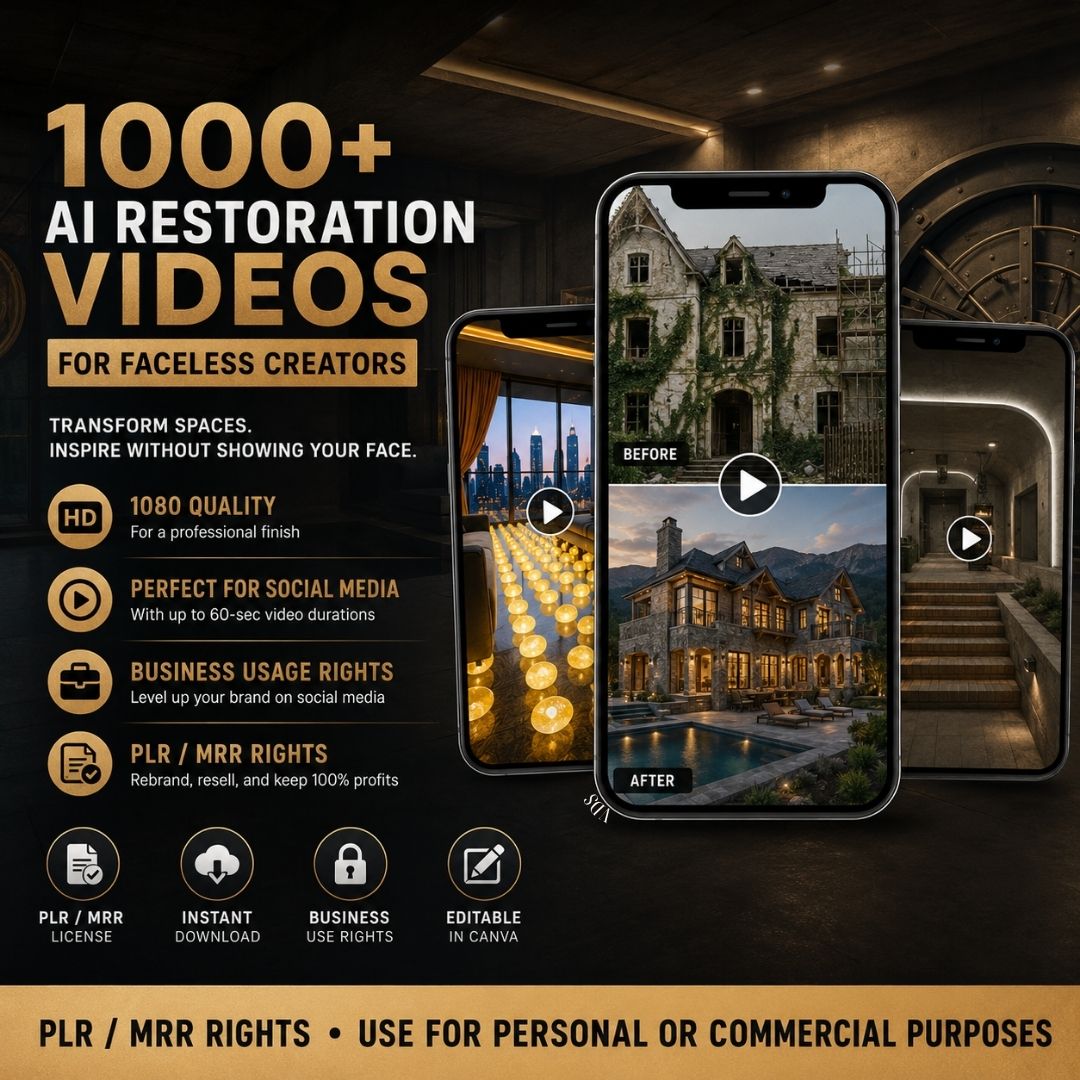 1,000 Restoration  Video Bundle: Bunker, Home, Building and more Ai Makeover Videos