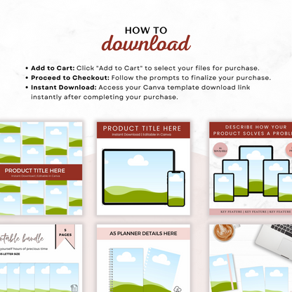 300 Digital Product Listing Mockups - Edit in Canva