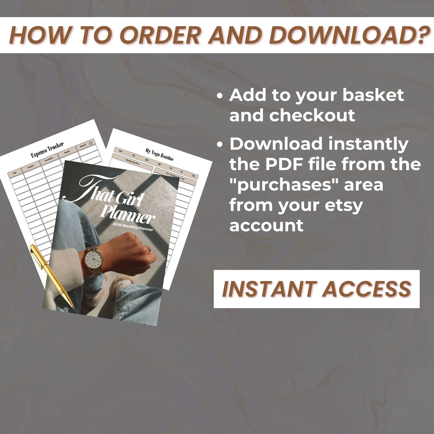 Neutral 2026 That Girl Printable Planner