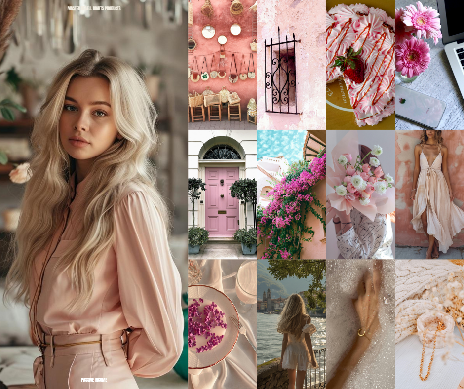 Pink Boho Aesthethic Stock Image Bundle
