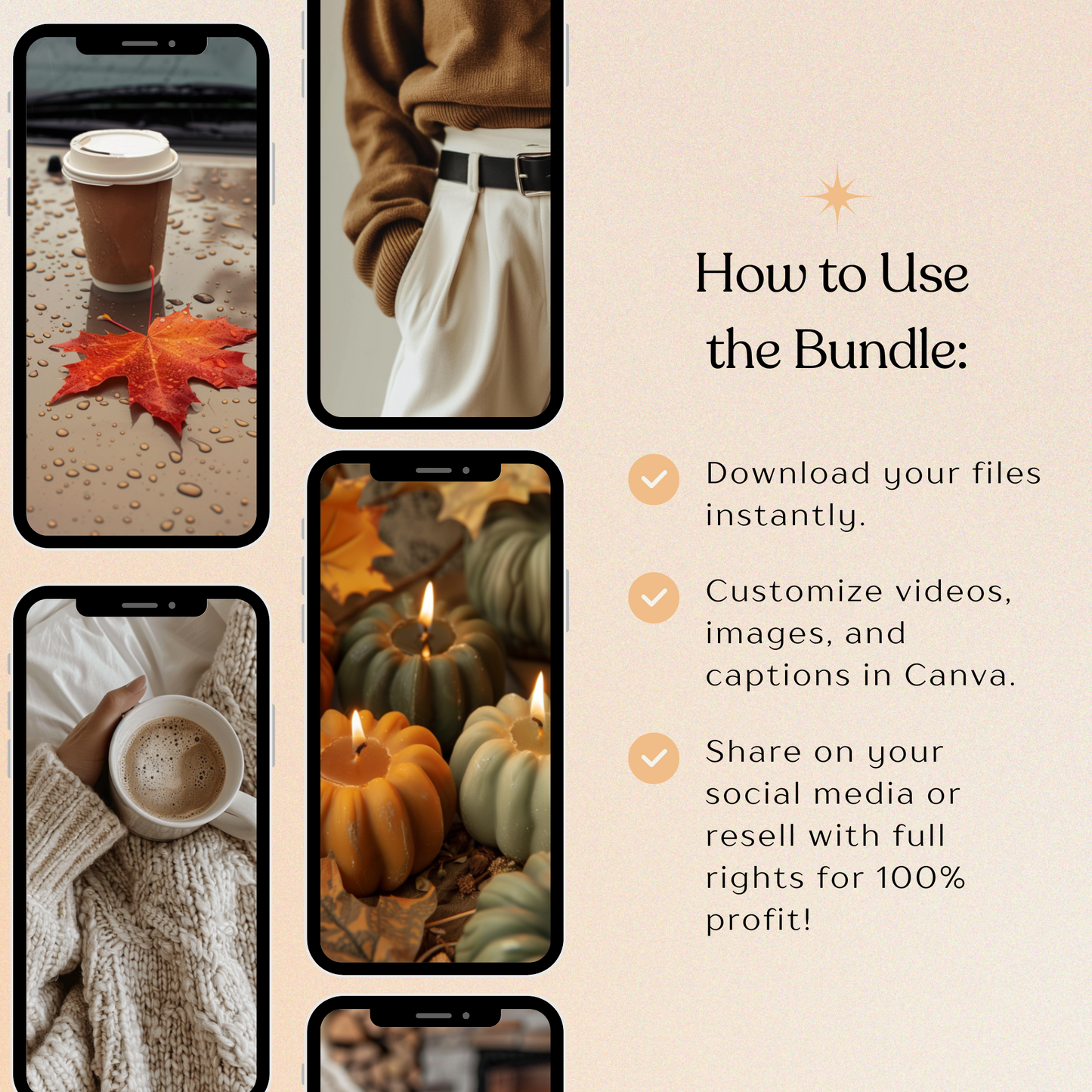 Cozy Fall Content Creation Kit: 100 Videos, 30 Captions, 250 Images