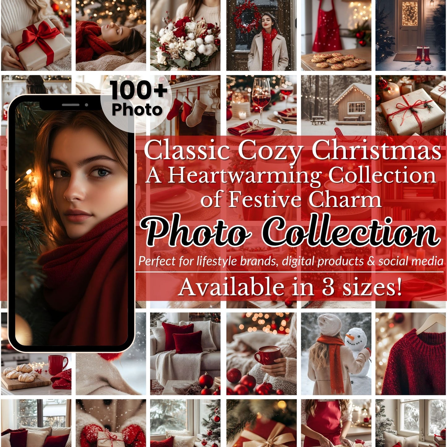 Classic Cozy Red Christmas Stock Images with MRR