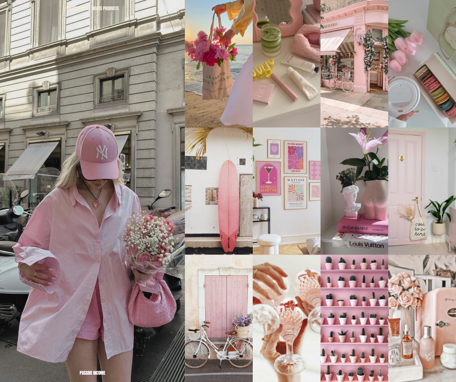 Pink Boho Aesthethic Stock Image Bundle