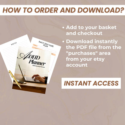 Neutral 2026 ADHD Printable Planner