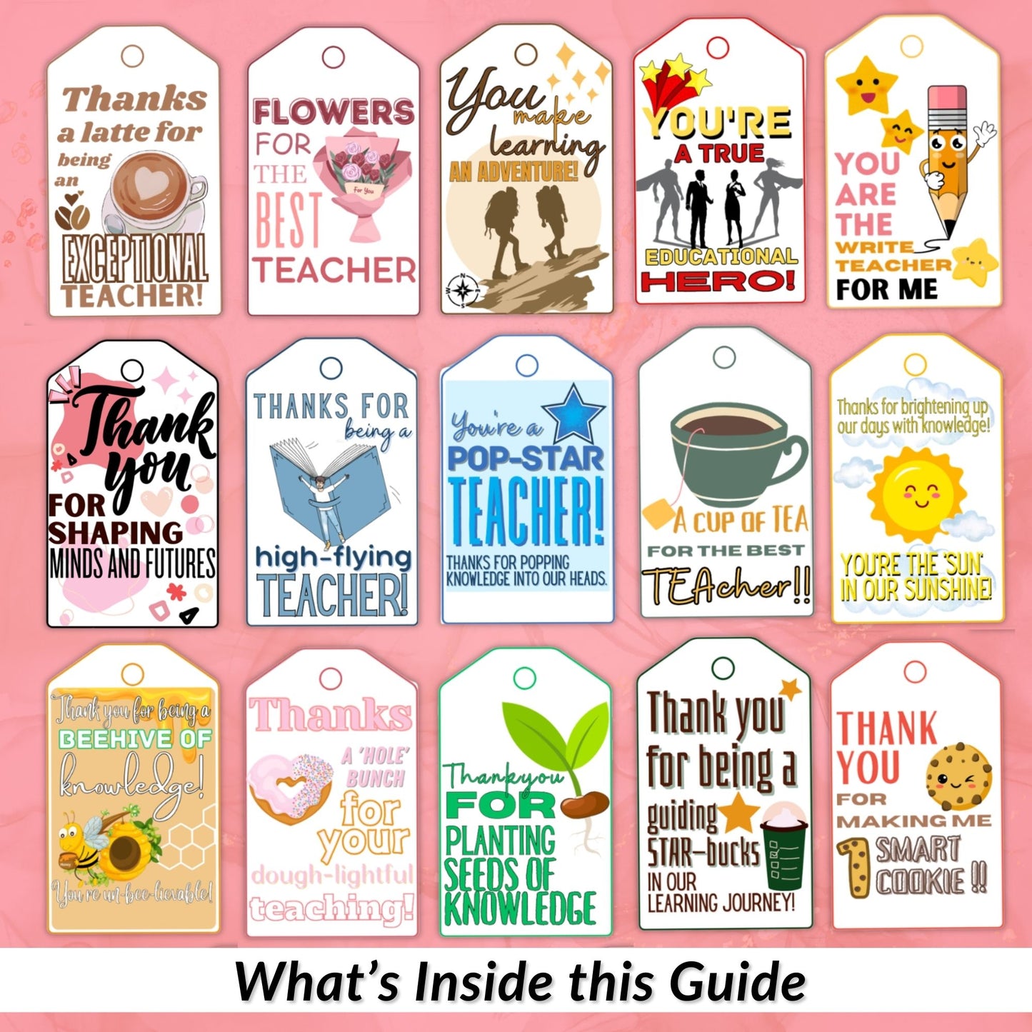 19 Teacher Appreciation Gift Tags with Master Resell Rights
