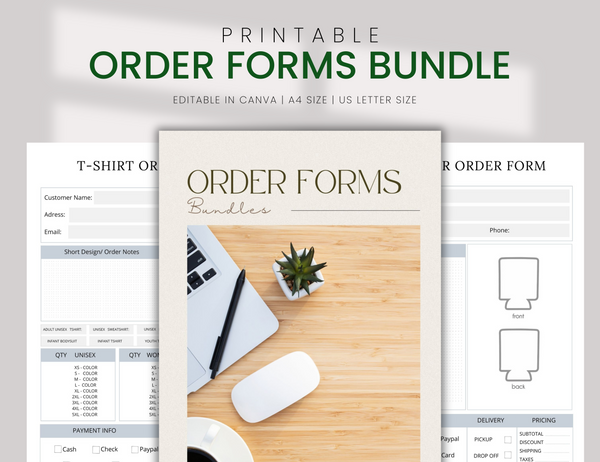 Remote Order Forms Printable Order Forms Bundle – Virtually Done Studio PLR