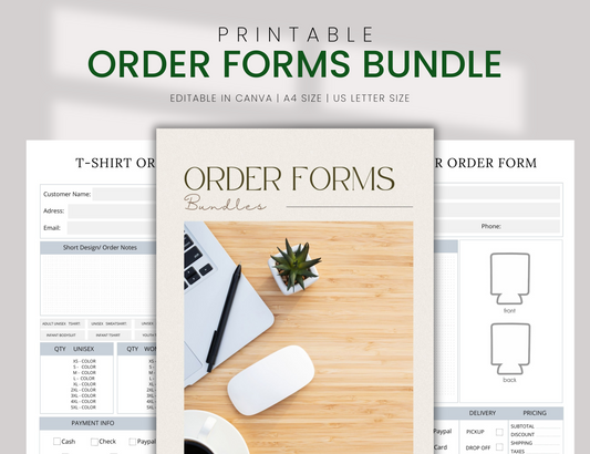 Printable Order Forms Bundle