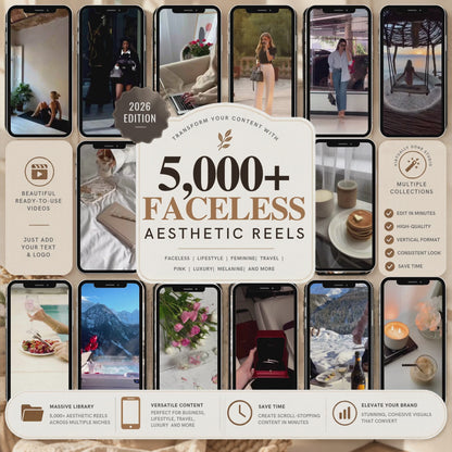 5,000+ Faceless Aesthetic Reels Bundle