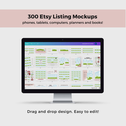 300 Digital Product Listing Mockups - Edit in Canva