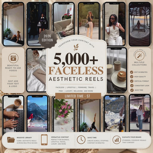 5,000+ Faceless Aesthetic Reels Bundle